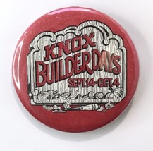 Vintage Button Pin KNOX BUILDER DAY Sept 14 - Oct 4 Red White 2.25&quot; - £9.24 GBP