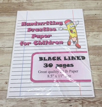 Black Lined- Handwriting Practice Paper For Children - 30 Sheets - £5.77 GBP