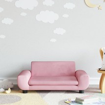 vidaXL Kids Sofa Pink Velvet, Solid Pine Wood, Foam Mini Durable - $134.21
