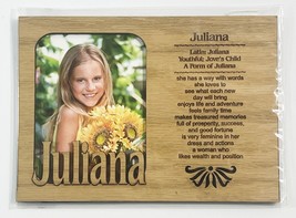 JULIANA Personalized Name Profile Laser Engraved Wood Picture Frame Magnet - £10.82 GBP