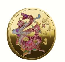 2025 Snake Year Zodiac Gold Prosperity Money Bag Luck Coin - $12.86