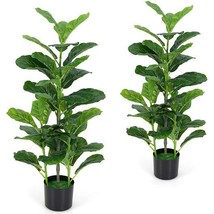 2-Pack Artificial Fiddle Leaf Fig Tree for Indoor and Outdoor - $111.49
