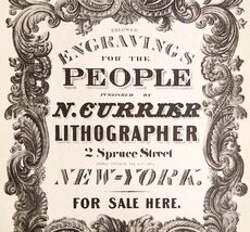 1952 Nathaniel Currier Advertisement Plate Litho Print Currier &amp; Ives 2 ... - $13.50