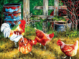 FRAMED CANVAS ART PRINT giclee rooster chicken farmyard farm animals birds - £31.55 GBP+