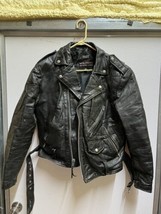 Vtg Wilsons WornLeather Motorcycle Jacket Mens Biker Belted Lined Punk Rock Med. - £116.80 GBP