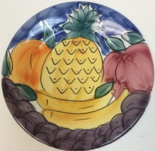 Pier 1 Imports Colorful Salad Plates Set of 4 Hand Painted Fruits Made in Italy - £23.36 GBP