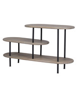 31&quot; White and Gray Iron and Solid Wood Three Tier Bookcase - $7,636.32 MXN