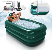 Portable Bathtub Adult,Ice Bath Tub For Athletes,Inflatable Bathtub, Green - £46.36 GBP