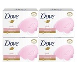 4 PACK of Dove Beauty Bar Soap Pink / Rose 135 g/4.70 oz - £7.62 GBP