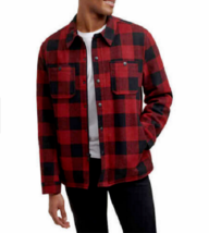 GH Bass Men&#39;s Wool Blend Sherpa Lined Plaid Jacket, RED, XL - £32.71 GBP