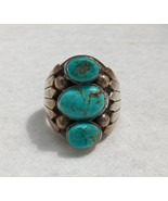 Native American Blue Nugget Turquoise Handcrafted Sterling Silver Men&#39;s ... - £193.56 GBP