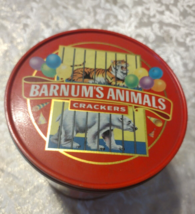 Nabisco Vintage Round Tin Pail 1991 Barnum&#39;s Animal Crackers  w/ Lid &amp; N... - £5.23 GBP