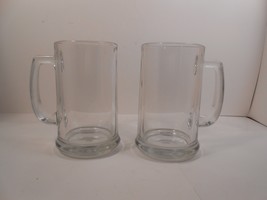 Set Of 2 Libbey Barware 5011 Clear Heavy Glass Beer Mug 5 1/2&quot; Tankard 1... - $23.10