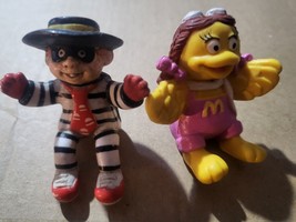 Vintage 1980 McDonalds Sitting Hamburgler and Birdie Toy Figures Lot Of 2 - $9.85