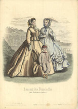 LAURE NOEL Journal des Demoiselles IV 11&quot; x 8&quot; Lithograph 1865 Renaissance - $405.86 MXN