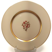 Lenox Nydia Dessert Plate 7.25in Ivory Rust Gold Flowers ca 1940 - $16.00