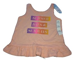 Cat &amp; Jack “Summer Days &amp; Summer Rays” Girls Tank Top Size X/S 4/5 W/ Ru... - $107.30 MXN