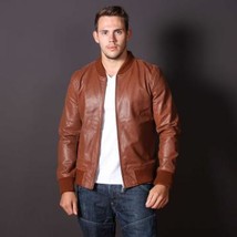 Men&#39;s Pilot Real Vintage Tan Brown Leather Jacket - £126.80 GBP