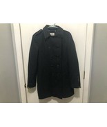 Bar III Double Breasted Wool Blend Pea Coat Epaulette Shoulders Charcoal... - €25,36 EUR