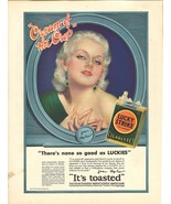 Gorgeous JEAN HARLOW Color-Tinted Lucky Strike Cigarettes Oversized Ad (... - $130.98 CAD