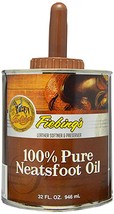 100% Pure NEATSFOOT Leather OIL 32 oz Can w/ Applicator FIEBING&#39;S FB-PUR... - $48.02