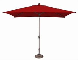SimplyShade 6 x 10 ft. Rectangle Push Button Tilt Market Umbrella  Jockey Red - £383.53 GBP