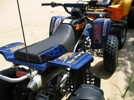 Yamaha Blaster Seat Cover Blue Flame Black Color Atv Seat Cover - $41.99