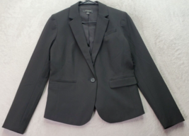 Ann Taylor Blazer Jacket Women Petite 2 Black Pockets Single Breasted One Button - £22.16 GBP