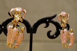 Vintage Costume Jewelry Gold Tone Pink Enamel Poodle Dog Scatter Brooch Pins - £19.78 GBP