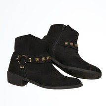 LifeStride Jackson Style Black Faux Leather Ankle Booties w Studs Size 6.5 - £25.00 GBP