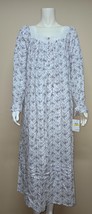 Eileen West Bow, floral Long Sleeve Lace Detail Long Ruffle Nightgown Si... - $49.40