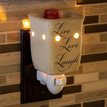 Candle Wax Melts and Tarts, Scentsy Warmer Night Light, Ceramic Live Love Laugh - $39.00