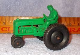 Vintage Auburn Rubber Green Tractor with Farmer Driver 1950&#39;s - £15.63 GBP