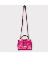 MICHAEL KORS Sloan Ultra Pink Ruffled Leather Medium Satchel Handbag Purse - $78.34 CAD