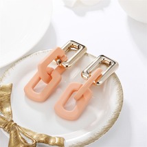 Light Pink Acrylic &amp; 18K Gold-Plated Chain Drop Earrings - £10.38 GBP