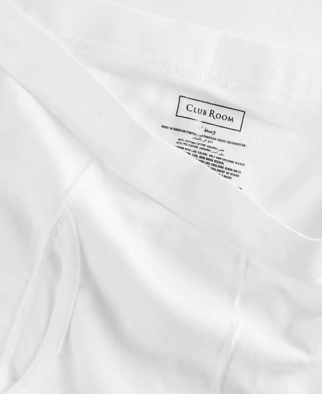 Club Room Men's Full Cut Briefs 8Pk Tagless Design No Ride Up White-XL