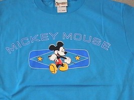 Mickey Mouse on a Medium New Lite Blue tee shirt  - $415.71 MXN