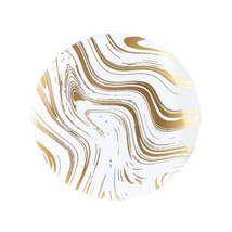 Curve Dinnerware 7&quot; Plastic Gold / White Salad Plates (120 Count ) - £112.12 GBP