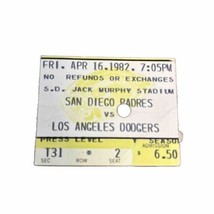 4/16/1982 Los Angeles Dodgers @ San Diego Padres Ticket Stub John Curtis Win #80 - £3.92 GBP