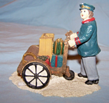 Vintage 1992 Mervyn&#39;s Village Square-Porter Figure w/Luggage Cart-4 inch... - £10.99 GBP