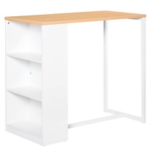 Modern Bar Table w/ 3 Shelves - White - £178.94 GBP