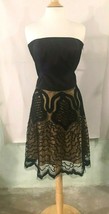 Laundry by Shelli Segal Lace Overlay Strapless Black Gold Dress Sz 12 - ... - £46.40 GBP