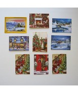 Merry Christmas Assorted Greeting Cards With Envelopes Lot of 9 Cards Se... - £9.59 GBP