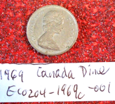 1969 Canada Dime Rim Strike Errors; Vintage Old Coin Foreign Money - £6.35 GBP