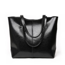 Cow Genuine Leather Ladies Shoulder Bags Big Women Leather Handbags Female Totes - £65.24 GBP