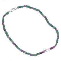 Natural Aventurine Amethyst Gemstone Mix Shape Smooth Beads Necklace 17&quot; UB-6250 - £8.55 GBP