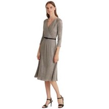 Ralph Lauren Women&#39;s Metallic Bodre Dress in Antique Bronze - Size 14 - £59.88 GBP