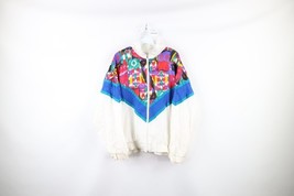 Vintage 90s Streetwear Womens Large Distressed Lined Rainbow Windbreaker... - $39.55