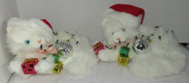 Russ Berrie Stuffed animal KITTY CAT Kitten NIKKI 9&quot; Christmas Decoratio... - £22.34 GBP