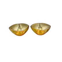 Set of 2 vintage Amber Glass VERECO Made in France Square Berry Bowls - $8.05